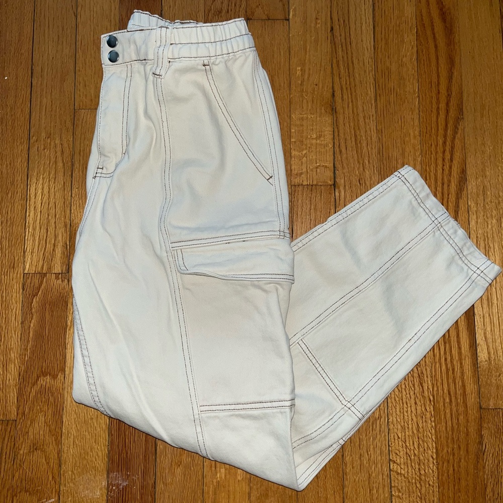 Pacsun Cargo Denim Off White Size L